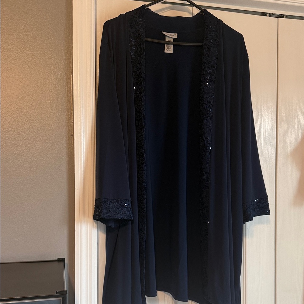 Catherines Midnight Blue Jacket with Sequin Trim